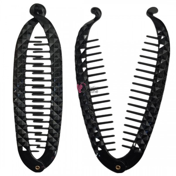 Accesoriu tip banana pentru prins parul din plastic PZS009NN - Negru